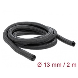 Delock 18853 Fonott kábelharisnya önzáródó 2 m x 13 mm fekete