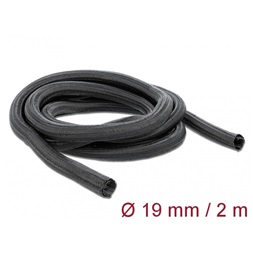 Delock 18855 Fonott kábelharisnya önzáródó 2 m x 19 mm fekete