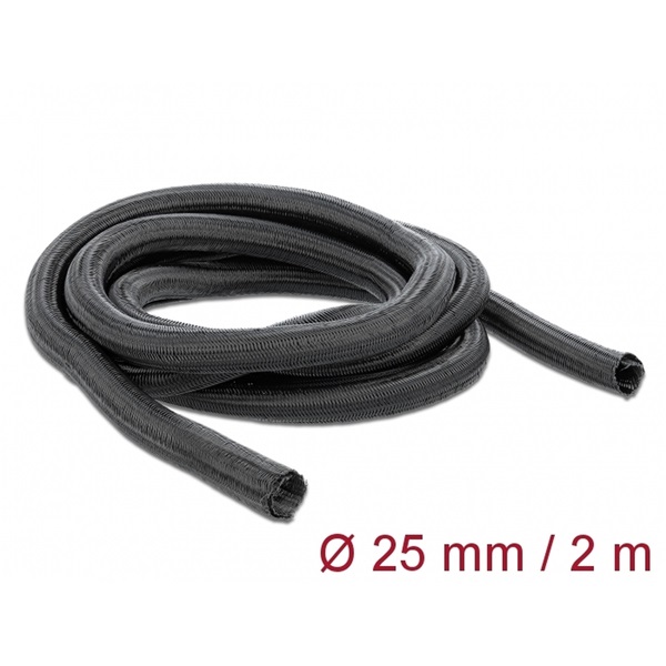 Delock 18856 Fonott kábelharisnya önzáródó 2 m x 25 mm fekete