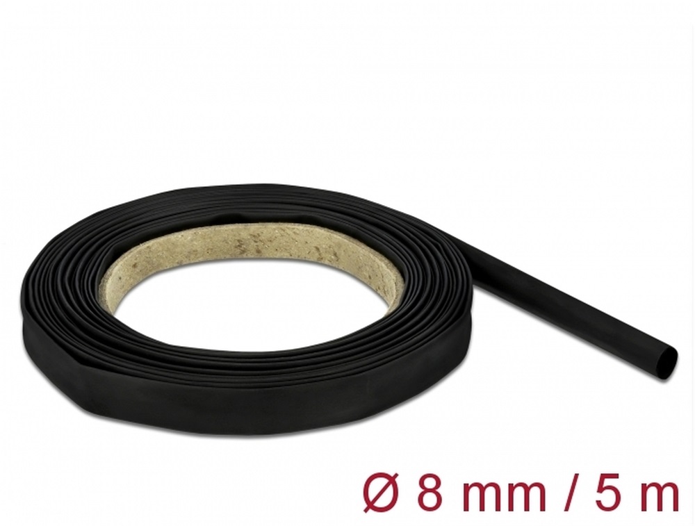 Delock 18937 Fekete zsugorcső 5 m x 8 mm
