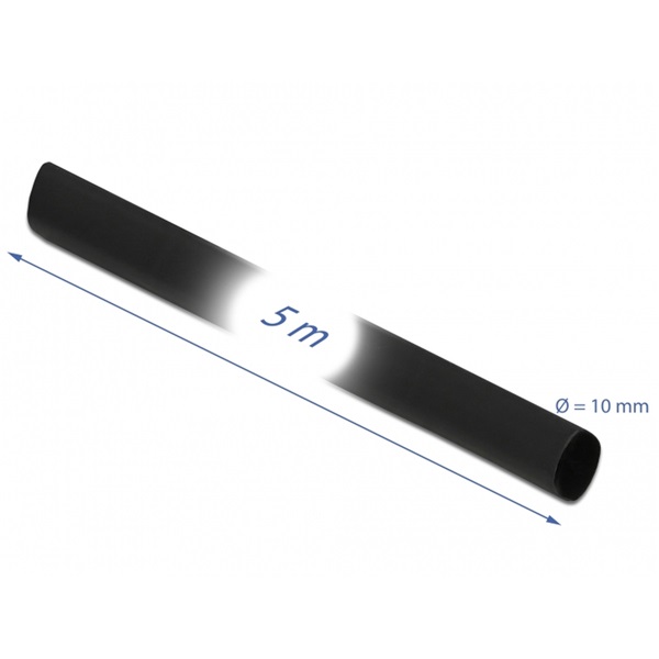 Delock 18938 Fekete zsugorcső 5 m x 10 mm