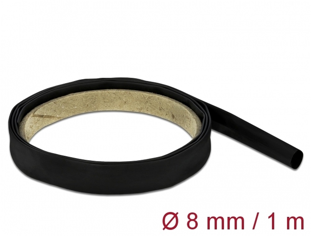 Delock 18973 Fekete zsugorcső 1 m x 8 mm