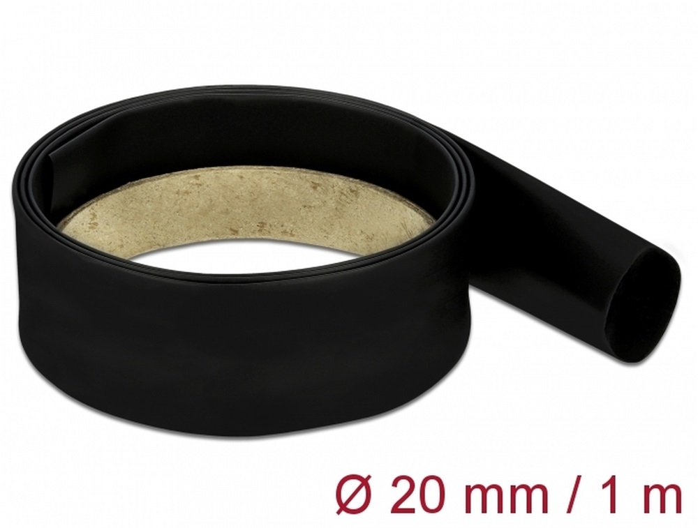 Delock 18978 Fekete zsugorcső 1 m x 20 mm