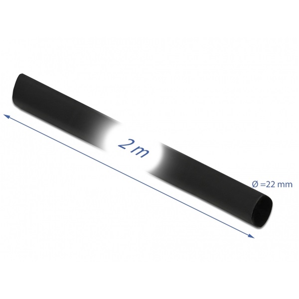 Delock 18986 Fekete zsugorcső 2 m x 22 mm