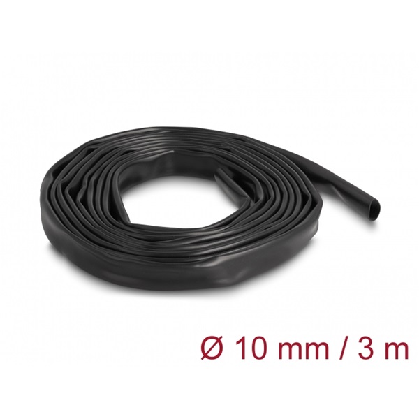 Delock 19009 PVC szigetelő borító cső 3 m x 10 mm fekete