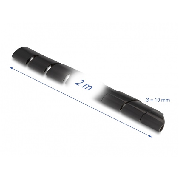 Delock 19014 Spirál flexibilis tömlő 2 m x 10 mm fekete