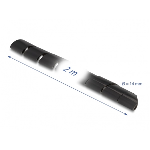 Delock 19022 Spirál flexibilis tömlő 2 m x 14 mm fekete