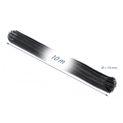 Delock 19046 Fonott kábelharisnya önzáródó 10 m x 19 mm fekete