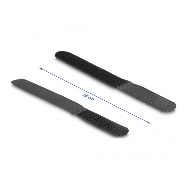 Delock 19110 Befűzős kábelkötegelő hossza 180 mm fekete 20 mm, 10 db