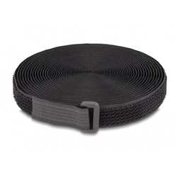 Delock 19112 öntapadós szalag feltekercselve övvel Hx 5 m, Sz 20 mm fekete színű