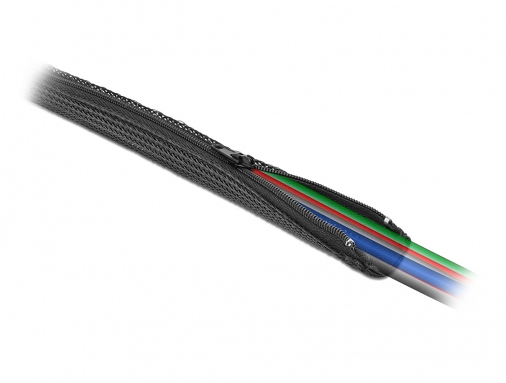 Delock 19167 Befont karmantyú zipzáras szorítóval 2 m x 20 mm-es fekete