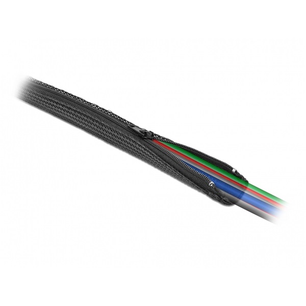 Delock 19168 Befont karmantyú zipzáras szorítóval 2 m x 30 mm-es fekete