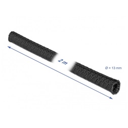 Delock 19171 Szőtt önzáródó karmantyú 2 m x 13 mm-es, fekete