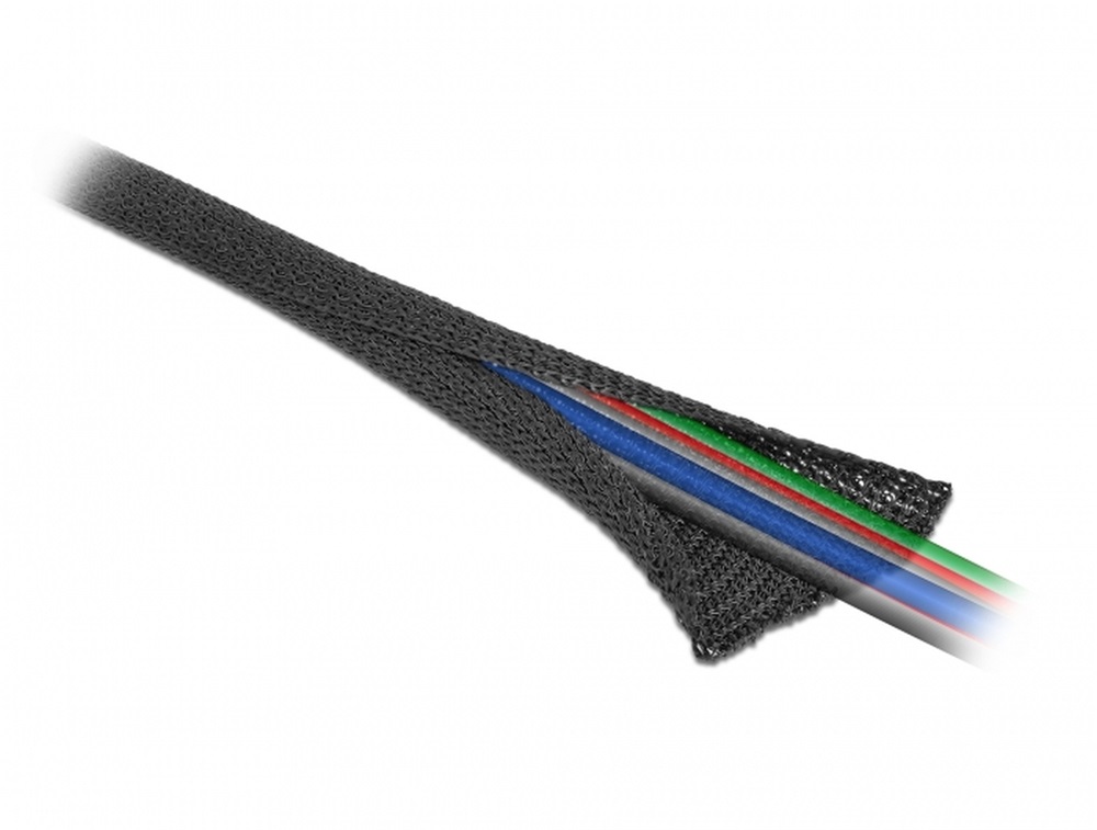 Delock 19179 Szőtt önzáródó karmantyú 2 m x 19 mm-es, fekete