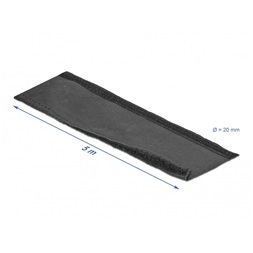 Delock 19190 Szőtt tépőzáras karmantyú 5 m x 20 mm-es, fekete