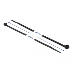 Delock 19202 Kábelkötöző ellenáll a hideg hőmérsékletnek hossza 300 x szélessége 4,8 mm, 100 db. Fekete