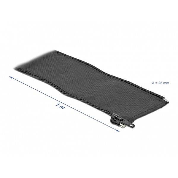 Delock 19217 Szőtt önzáródó karmantyú 1 m x 25 mm-es fekete