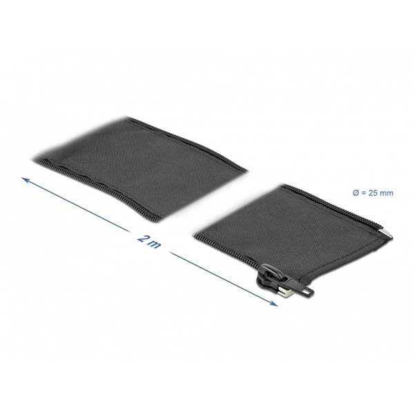 Delock 19219 Szőtt önzáródó karmantyú 2 m x 25 mm-es fekete