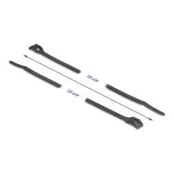 Delock 19467 Kábelkötegelő lapos fejrésszel hossza 150 mm szélessége 3,6 mm, 100 db. Fekete