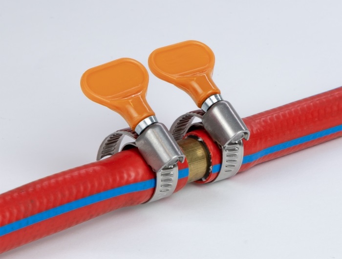 Delock 19512 400 SS 12-20mm pillangó fogantyús rozsdamentes acél 5db-os narancssárga tömlőbilincs