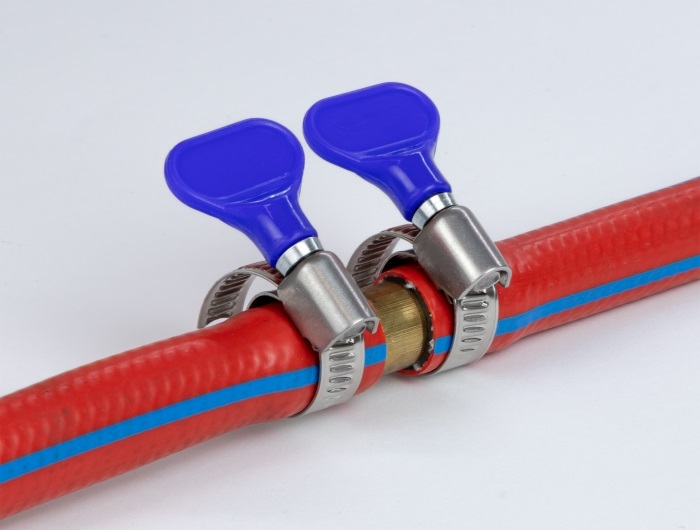 Delock 19515 400 SS 25-40mm pillangó fogantyús rozsdamentes acél 5db-os kék tömlőbilincs