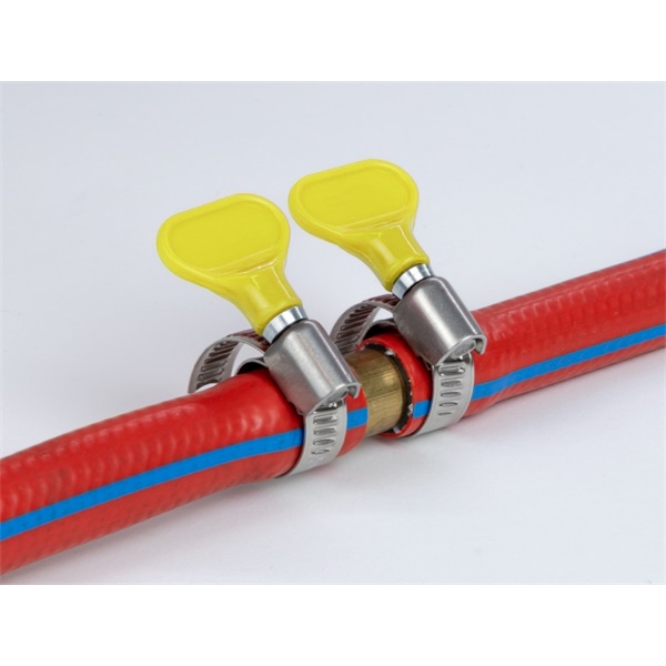 Delock 19517 400 SS 32-50mm pillangó fogantyús rozsdamentes acél 5db-os sárga tömlőbilincs
