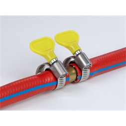 Delock 19517 400 SS 32-50mm pillangó fogantyús rozsdamentes acél 5db-os sárga tömlőbilincs