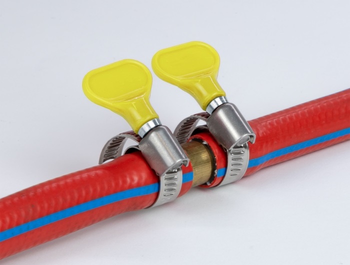 Delock 19517 400 SS 32-50mm pillangó fogantyús rozsdamentes acél 5db-os sárga tömlőbilincs