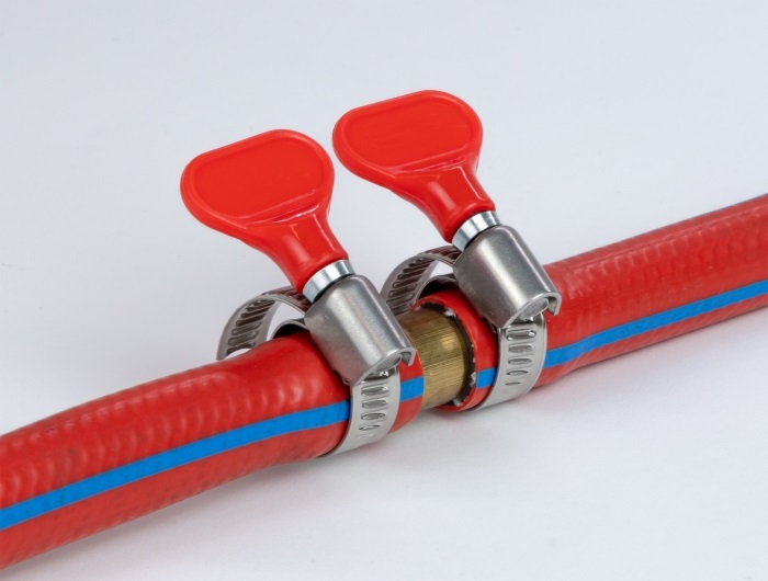 Delock 19518 400 SS 40-60mm pillangó fogantyús rozsdamentes acél 5db-os piros tömlőbilincs