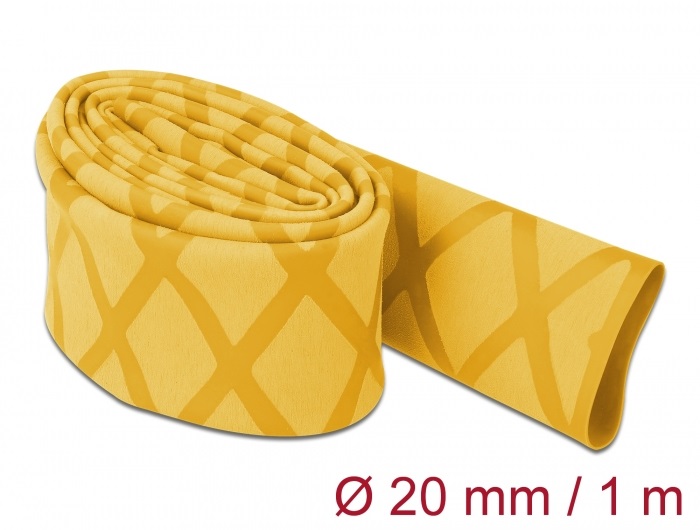 Delock 19595 1mx20mm csúszásmentes X-mintás sárga zsugorcső