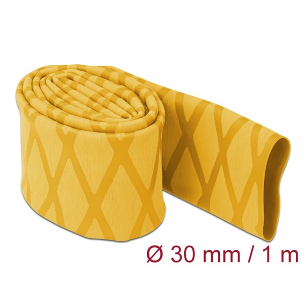 Delock 19599 1mx30mm csúszásmentes X-mintás sárga zsugorcső