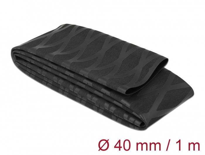 Delock 19602 1mx40mm csúszásmentes X-mintás fekete zsugorcső