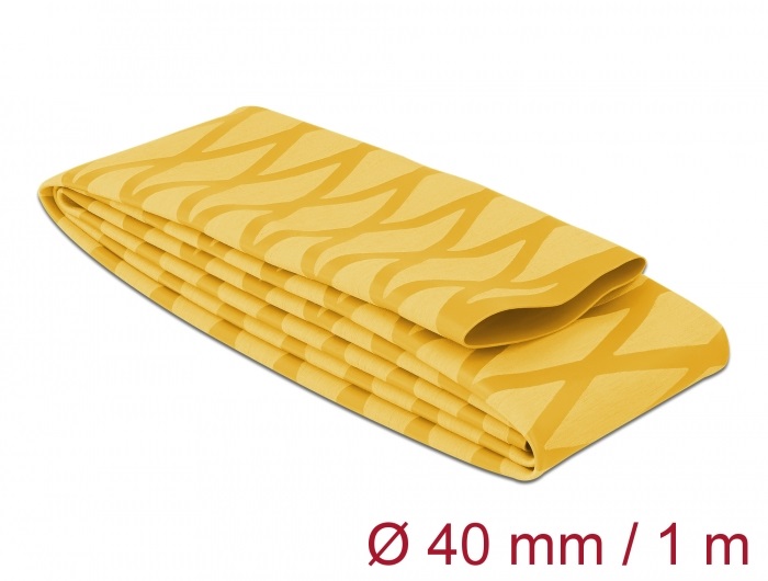 Delock 19605 1mx40mm csúszásmentes X-mintás sárga zsugorcső