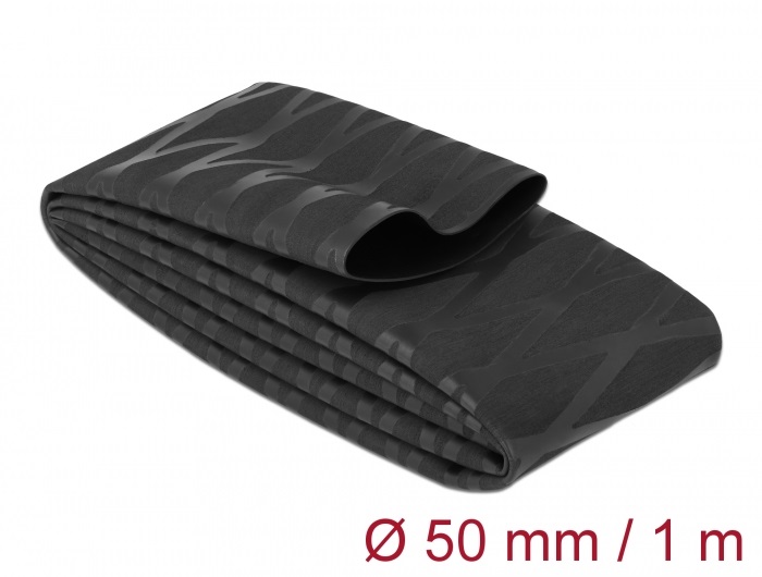 Delock 19607 1mx50mm csúszásmentes X-mintás fekete zsugorcső