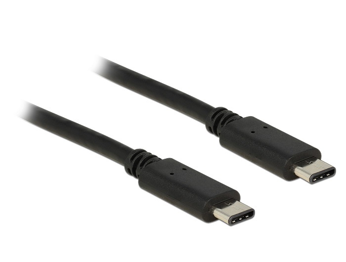 Delock 83673 1m USB Type-C 2.0 apa - USB Type-C 2.0 apa fekete kábel
