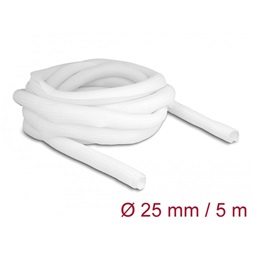 Delock 20811 5mx25mm fehér önzáródó fonott kábelharisnya