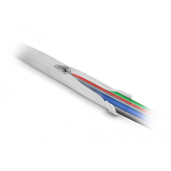 Delock 20821 1mx20mm fehér hőálló zipzáras fonott kábelharisnya