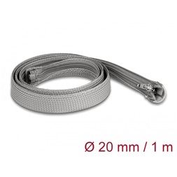 Delock 20824 1mx20mm szürke hőálló zipzáras fonott kábelharisnya