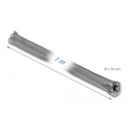 Delock 20825 1mx30mm szürke hőálló zipzáras fonott kábelharisnya