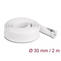 Delock 20828 2mx30mm fehér hőálló zipzáras fonott kábelharisnya