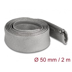 Delock 20832 2mx50mm szürke hőálló zipzáras fonott kábelharisnya