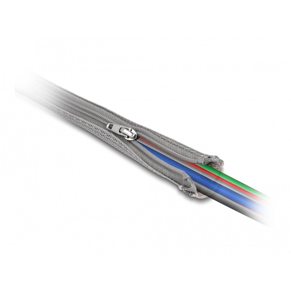 Delock 20838 3mx50mm szürke hőálló zipzáras fonott kábelharisnya
