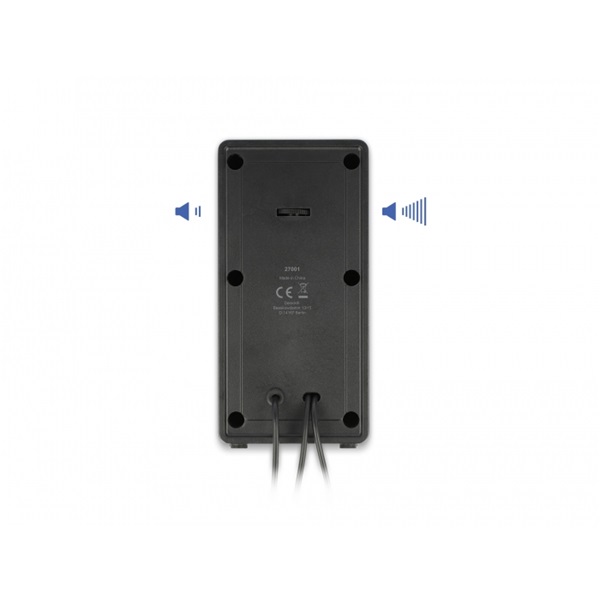 Delock 27001 USB sztereo 2.0 hangfal 3,5 mm-es sztereo jack apával es USB táppal