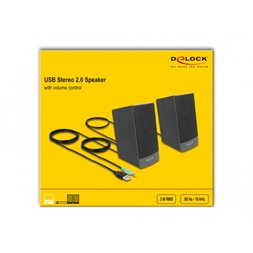 Delock 27001 USB sztereo 2.0 hangfal 3,5 mm-es sztereo jack apával es USB táppal