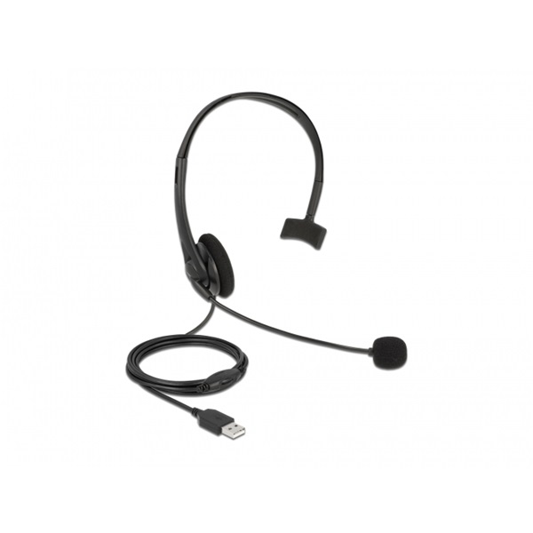 Delock 27177 ultrakönnyű USB fekete mono headset