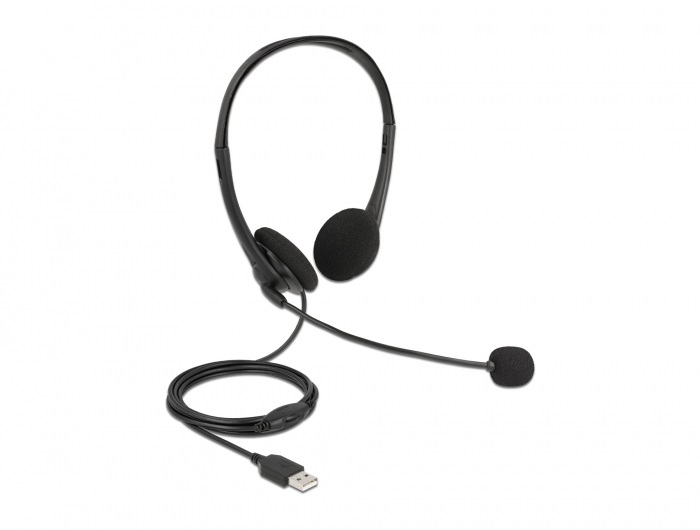 Delock 27179 USB sztereó fejhallgató hangero szabályozóval