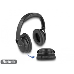 Delock 27181 Bluetooth 5.0 fejhallgató összehajtható, beépített mikrofonnal és intenzív Basszussal