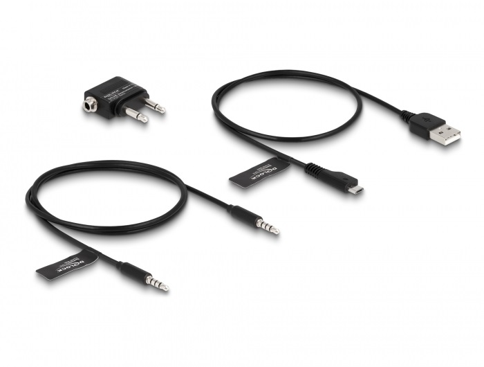 Delock 27181 Bluetooth 5.0 fejhallgató összehajtható, beépített mikrofonnal és intenzív Basszussal