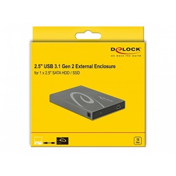 Delock 42587 2.5  Külso merevlemezház SATA HDD / SSD > USB 3.1 Gen 2