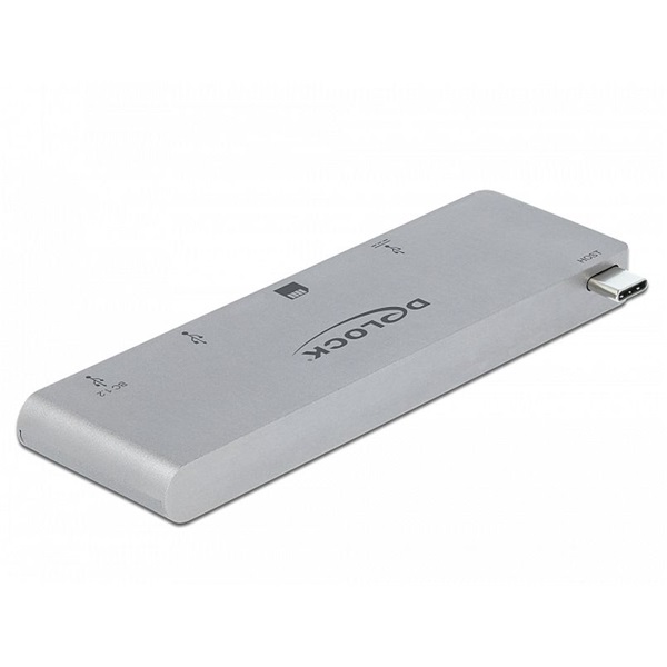Delock 64078 3 portos elosztó és 2 bemenetes kártyaolvasó MacBook-hoz 3.0 PD-vel és mozgatható (behúzható)